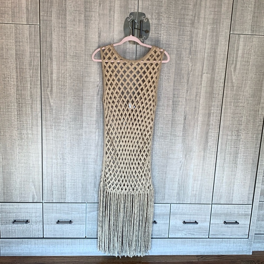 Zara‎ Mesh Dress With Fringe